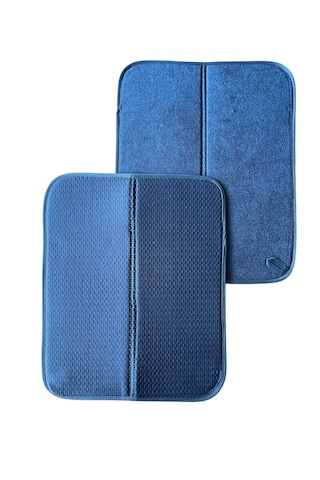Bulaşık Matı Süper Emici Bulaşık Kurutma Matı 44x36cm Tezgah Üstü Bulaşık Matı, 2'li Set Lacivert