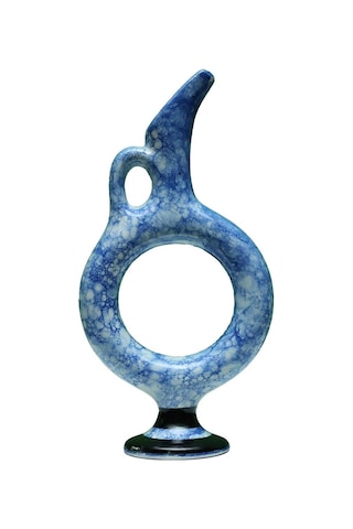 E38 El İşçiliği Halkalı Çini Vazo 30 15 Cm - 6423 Çok Renkli