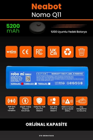 Neobot Nomo Q11 5200mAh Robot Süpürge Bataryası
