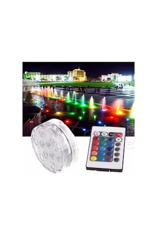 Su Geçirmez Kumandalı Renk Değiştiren Rgb Su Altı Led Lamba Spot Çok Renkli