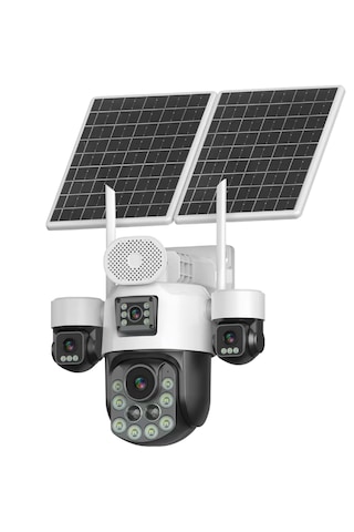 Inox X25 4 Lens 18x Zoom Güneş Enerjili 4g E-sim Dış Mekan Güvenlik Kamerası Renkli Gece Görüşlü