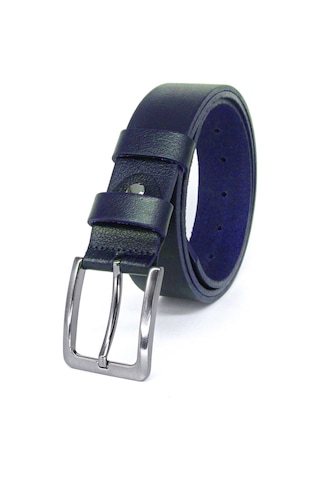 Klasik Erkek Kemeri %100 Derisi 3,5 Cm Tek Kat Lacivert Lacivert
