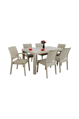 Depootoptan Mandella Elit Rattan 90 x 150 CM 2 Elit Koltuk 4 Elit Sandalye Masa Ta