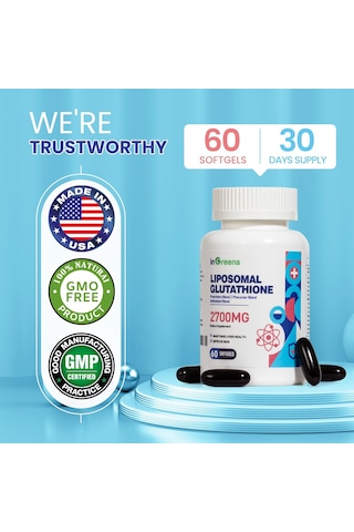 İngreens Liposomal Glutathione Phosphatidylcholine Glycine Resveratrol 2700 Mg 60 Softgels Aromasız