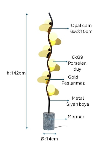 Pulchino Siyah Boyalı Lambader Plc-1218-l-bsy