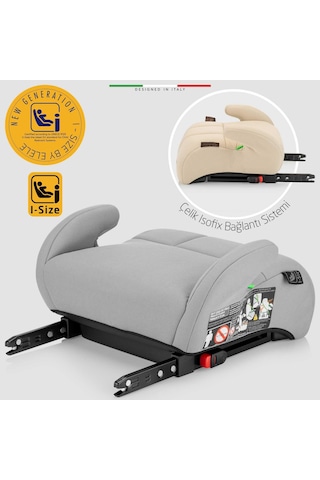Elele Robustofix I-size Yükseltici Oto Koltuğu İsofix 125-150 Cm 15-36 Kg Bej