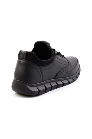 Siyah Hakiki Deri Erkek Casual Ayakkabı E01018210443 Siyah