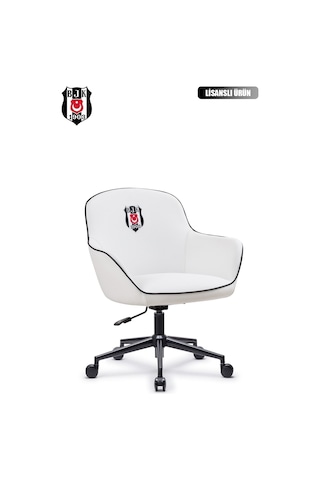 Fanchair X Beşiktaş Icon Beyaz Çalışma Koltuğu-38