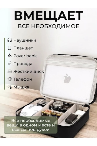 Unagi Kablolar Ve Şarj Cihazları İçin Düzenleyici Çanta 248342700 Siyah