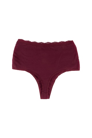 Kadın Külot Yüksek Bel Tanga Büyük Beden 5 Li Paket Bordo 26302 R07 Bordo
