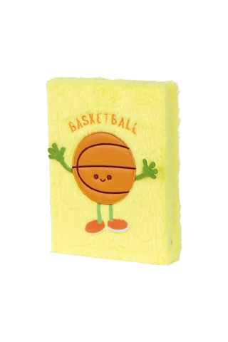 Pelüş Ve Eğlenceli Defter - Basketbol Topu Figürlü Sarı