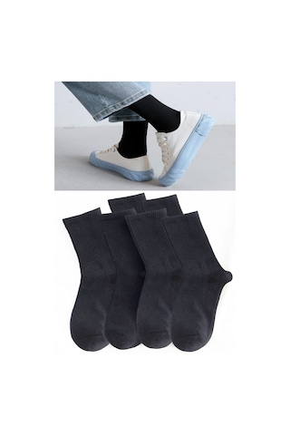 Socks Stores Çorap Erkek Kadın 6'lı Soket Çorap Desenli Uzun Çorap Siyah