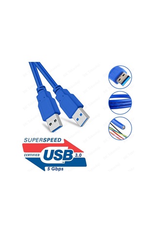BK Teknoloji Yüksek Hızlı USB 3.0 Erkek-Erkek Data Kablosu 50 CM