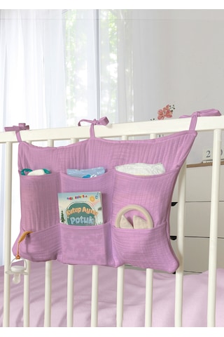 Bebek Beşik Yanı Organizer 6 Cepli Pratik Organizer Gülkurusu Pembe