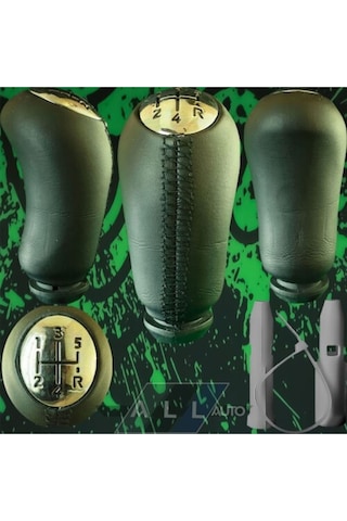 Duster Logan Sandero Siyah Deri Dikişli Kapak Vites Topuzu