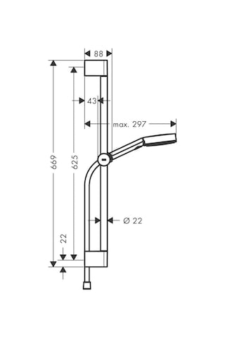 Hansgrohe Pulsıfy Secect S Dus Setı 105 3jet Relaxatıon 65cm Dus Barı Ile Krom 24160000