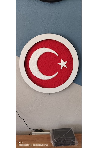 Ay Temalı Türk Bayrağı Rgb Led Tablo