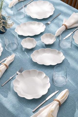 Emsan Gonca 14 Parça 6 Kişilik Kahvaltı Takımı Beyaz