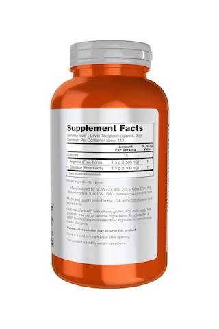Now Foods Sports Arginine Arjinin &citrulline Amino Acids Powder