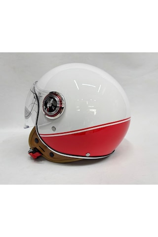Nero Tk-06 Şefaf Vizörlü Yarım Açık Kask Parlak B1 Çok Renkli