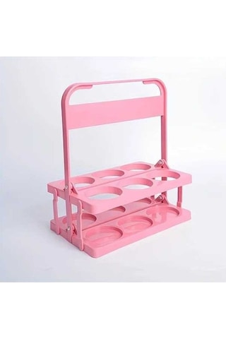 Trendooze Gaojunshop01 Pembe 6lı Katlanır Bira Sepeti, Kahve Çay Saklama Çözümü Pembe