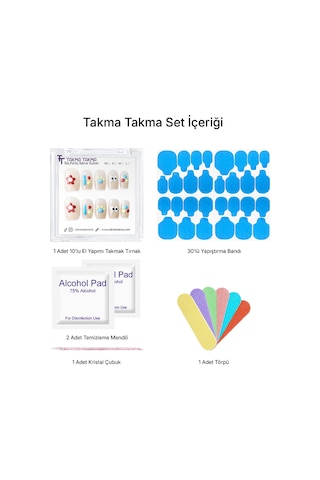 10'lu Ten Rengi Kısa Balerin Kbl1490 Tekrar Kullanılabilir El Yapımı Protez Takma Tırnak Xs