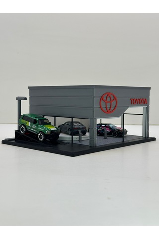 3d Baskı 1/64 Ölçekli Toyota Showroom Tasarımlı Diorama Araç Sergileme Garajı
