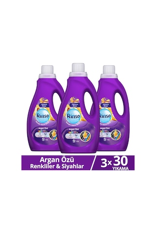 Rinso Sıvı Çamaşır Deterjanı Komple Bakım Serisi Argan Özü Renkliler Ve Siyahlar Için 1.5 L X3 Diğer