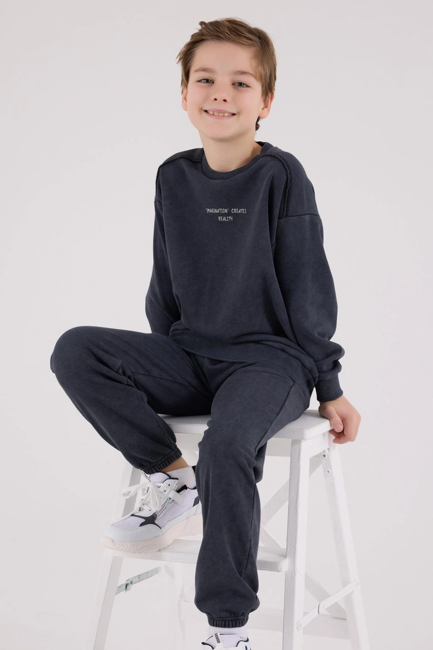 Rolypoly Erkek Çocuk Eşofman Takımı Antrasit-1731 Antrasit