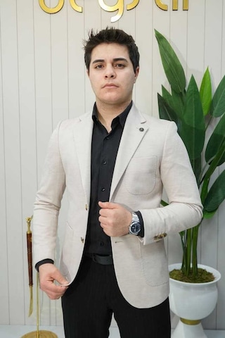 Bys Beystil Sivri Yaka Bej Ceket 336 - Slim Fit