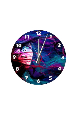 Ti-play Sade Güzellik 30x30cm Akrilik Dekoratif Modern Duvar Saati ÇOk Renkli