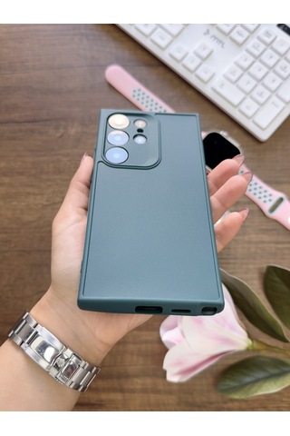 Samsung Galaxy S25 Ultra Uyumlu Kamera Korumalı Darbeye Dayanıklı Renk Atmayan Keep Silikon Kılıf Haki