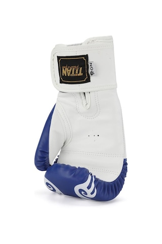 Titan Sport Mavi Beyaz İşlemeli Model-2 Boks Eldiveni Çok Renkli