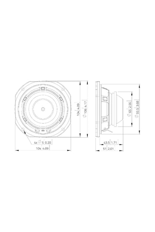 Lavoce Fsn041.00 Full Range Çıplak Hoparlör 4'' 80 Watt