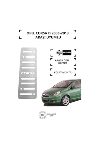 Opel Corsa D 2006-13 Ayak Dinlendirme Pedalı Krom Ayak Dayama Pedalı