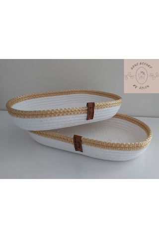 2'li Oval Sepet Takımı (Gold&Ekru) 29x5-25x5