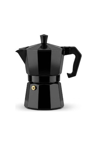 Deconox Siyah Moka Pot 3 Fincanlık Moka Kahve Cezvesi, 180 Ml Alü