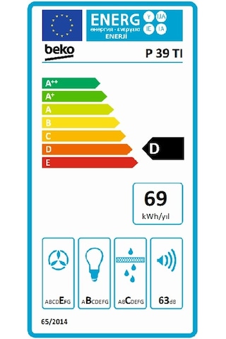 Beko P 39 TI Sürgülü Çift Motorlu Aspiratör Inox