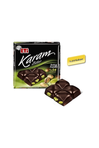 Eti Karam %54 Kakaolu Antep Fıstıklı Bitter Çikolata 6 x 60 G