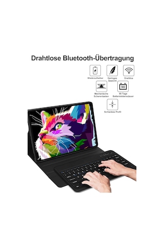 Galaxy Uyumlu Tab S9 Fe Plus 12.4" Klavyeli Kılıf Bluetooth Özelliki