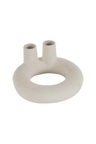 Karaca Home Vonda İkili Şamdan Beyaz 10x10x5 Cm 300.23.01.0527