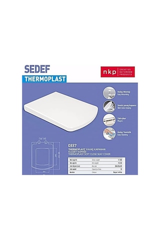 Nkp Sedef Thermoplast Yavaş Kapanır Klozet Kapağı 0337
