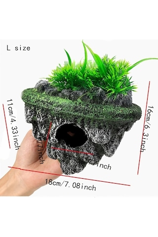 Willowhaven S Kalite Reçine Sualtı Vahası - Yüzen Kaya Akvaryum Dekoru Ve Balık Mağara Sığınağı