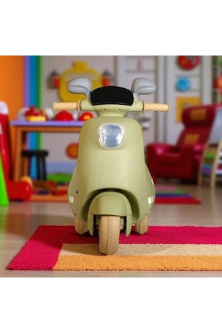 Pedallı Ve Ebeveyn Kumandalı Işıklı Çocuk Akülü Motoru - Mini Retro Scooter Pembe