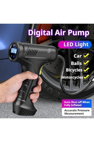 Xuweiwei Kablosuz Modeli Lastik Şişirme Taşınabilir Hava Kompresörü 150psı Dijital Basınç Ölçerli Araba Bisiklet Motosiklet Pompası