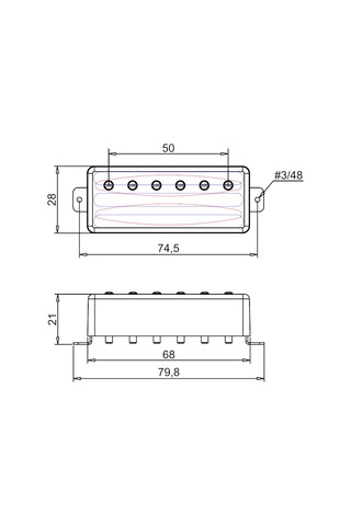 Artec Mini Lp Series Mvdc Ceramic Bar Magnet Bridge Humbucker Manyetik Cr-b
