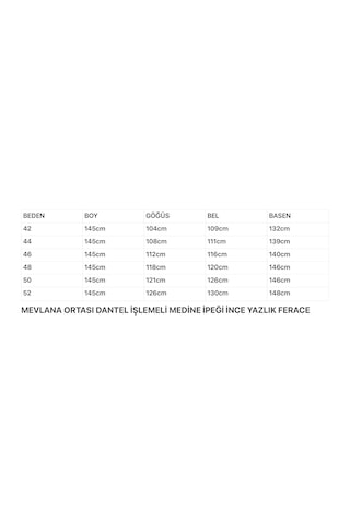 Eslemnur Gündelik Hac Ve Umrelik Mevlana Ortası Işlemeli Ferace Lacivert