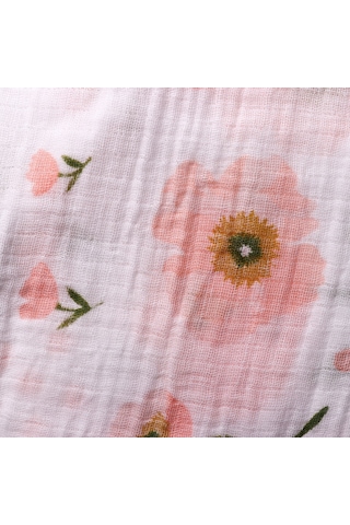 Dolıty Yumuşak Muslin Bebek Kundaklama Battaniye Çiçek Çiçek Çok Renkli