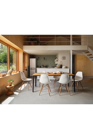 Vitra Eames Plastik Yan Sandalye, Charles & Ray Eames Ahşap Ayaklı Ikonik Tasarım Beyaz