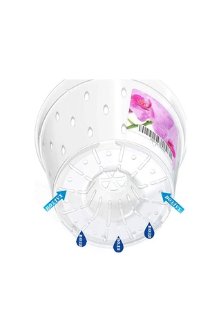 Saburg Orkide İçin Saksı, 3 Adet, 0,7 Litre, Tablalı 299473002